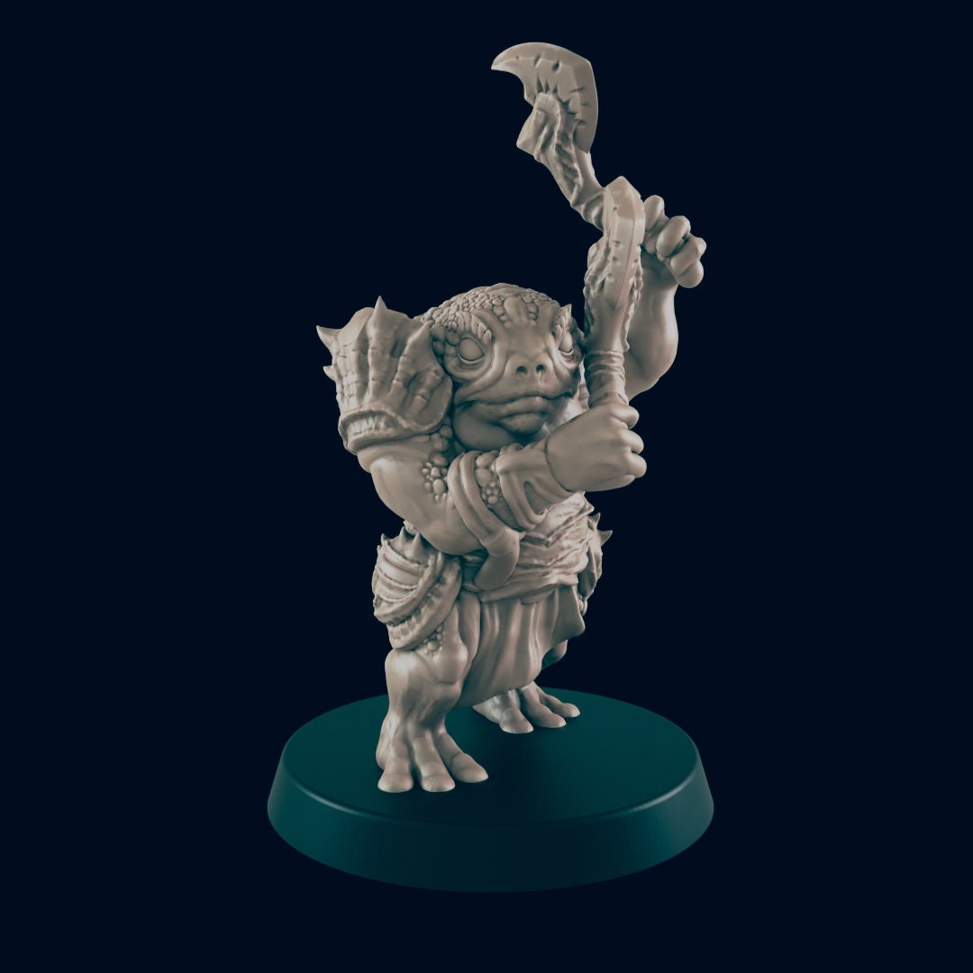 Bullywug - EC3D, DnD | Frog | Monster| Swamp | Shaman | Fighter | 32mm | Pathfinder | Fantasy | Wargaming | Frostgrave-3