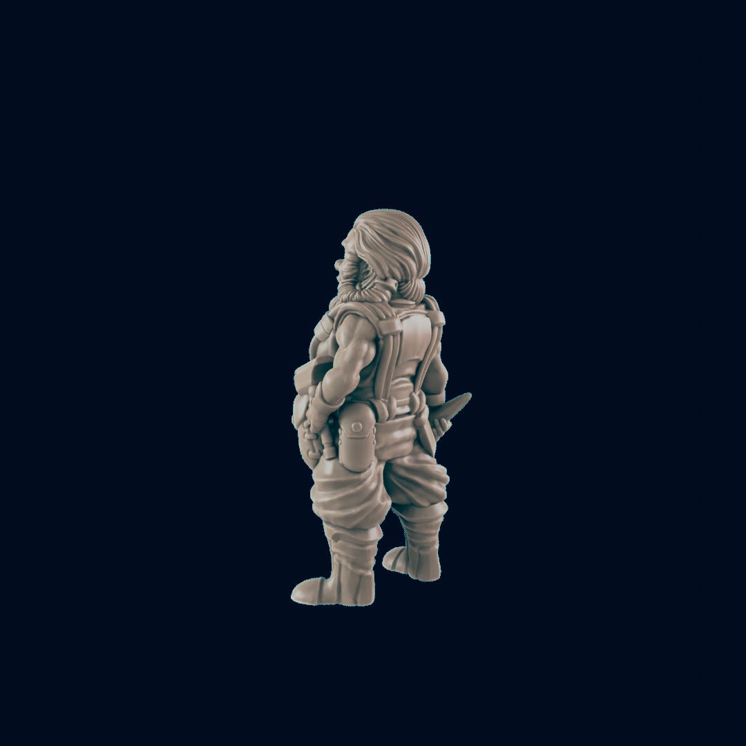Dwarven Female Blacksmith - EC3D | DnD | Smithy | Villager | Merchant | Female | 32mm | Pathfinder | commoner | TTRPG | Wargaming-3
