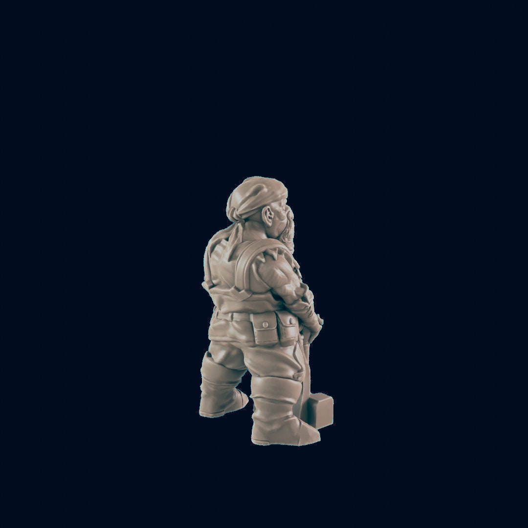 Dwarven Male Blacksmith 2 - EC3D | DnD | Smithy | Villager | Merchant | Male | 32mm | Pathfinder | commoner | TTRPG | Wargaming-3