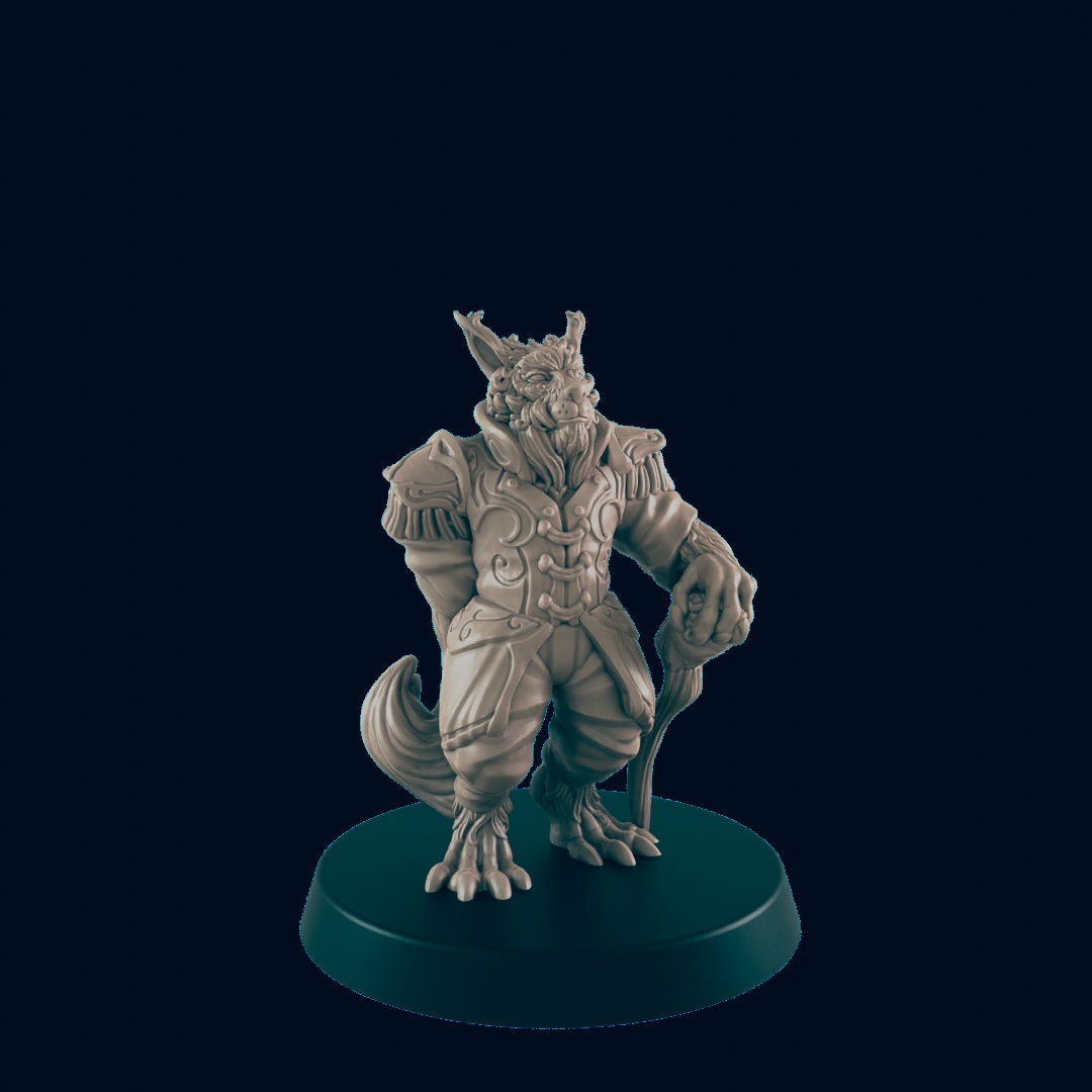 Catfolk Noble - EC3D | DnD | Tabaxi | Male | Villager | Merchant| Shopkeeper | 32mm | Pathfinder | commoner | TTRPG | Wargaming-1