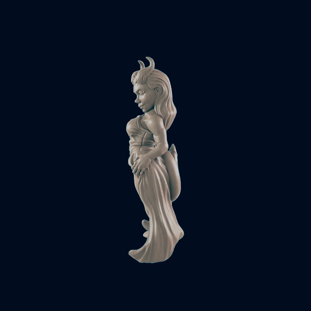 Tiefling Courtesan - EC3D | DnD | Demon | Female | Villager | Pinup | bard | 32mm | Pathfinder | commoner | TTRPG | Wargaming-2