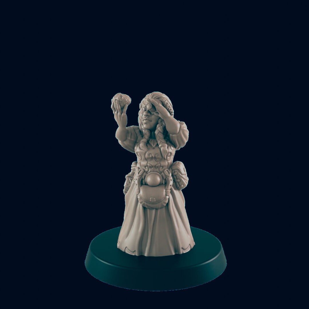 Dwarven Female Shopkeeper - EC3D | DnD | Dwarf | Female | Villager | Peasant | 32mm | Pathfinder | commoner | TTRPG | Wargaming | Merchant-1