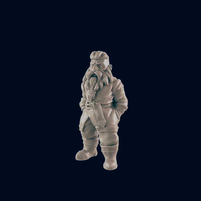 Dwarven Male Commoner - EC3D | DnD | Dwarf | Male | Villager | Peasant | 32mm | Pathfinder | commoner | TTRPG | Wargaming-3