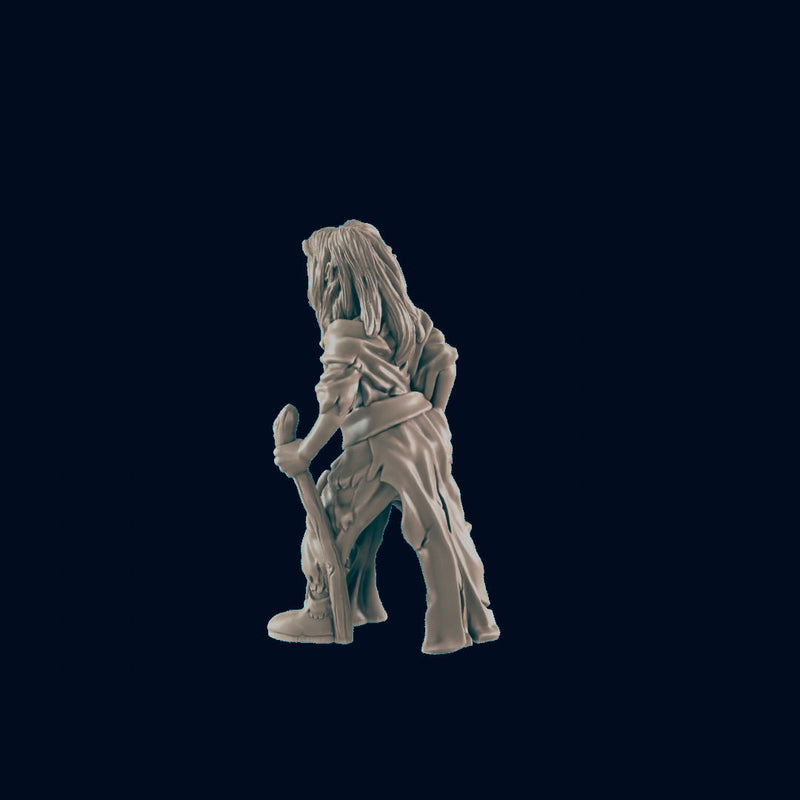 Elven Female Destitute - EC3D | DnD | Elf | Woman | Villager | Peasant | 32mm | Pathfinder | commoner | TTRPG | Wargaming | Beggar-3