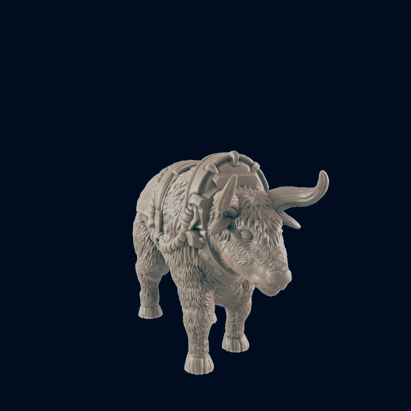 Harnessed Oxen - EC3D | DnD | Animal | Cow | Bull | Commoner | 32mm | Pathfinder | Pig | TTRPG | Wargaming-3