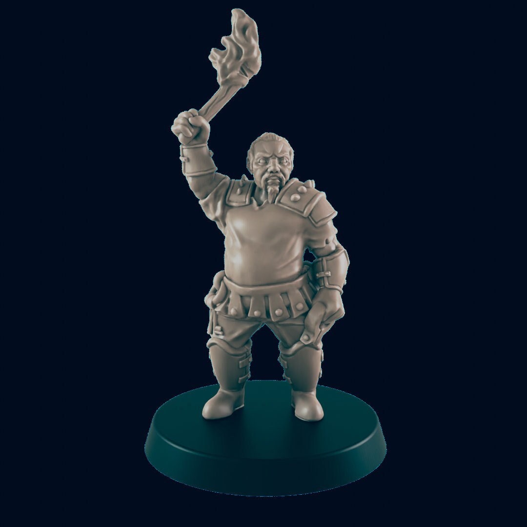 Human Male Jailer - EC3D | DnD | Male | Villager | Jail | Stockades | Guard | 32mm | Pathfinder | commoner | TTRPG | Wargaming |-1