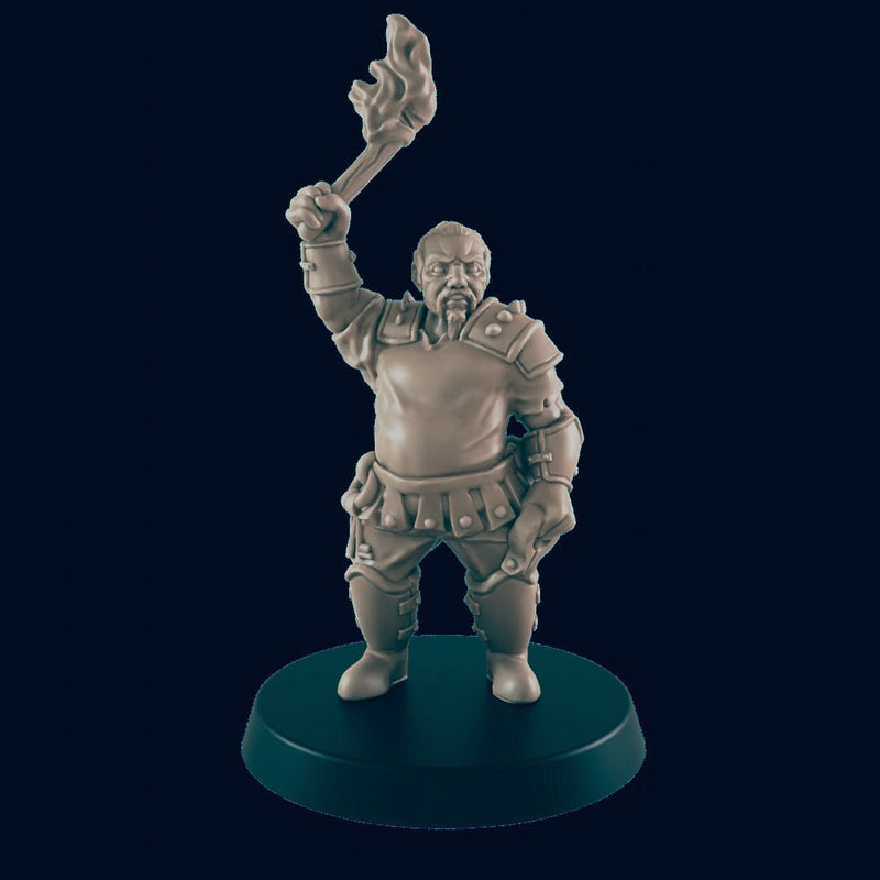 Human Male Jailer - EC3D | DnD | Male | Villager | Jail | Stockades | Guard | 32mm | Pathfinder | commoner | TTRPG | Wargaming |-1
