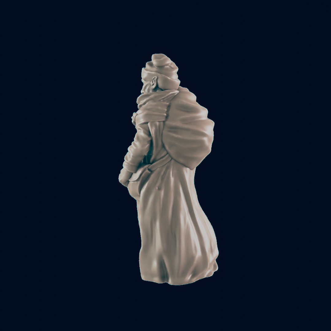 Male Half-Orc Traveler - EC3D | DnD | Male | Villager | Fighter | Adventurer | 32mm | Pathfinder | commoner | TTRPG | Wargaming |-2