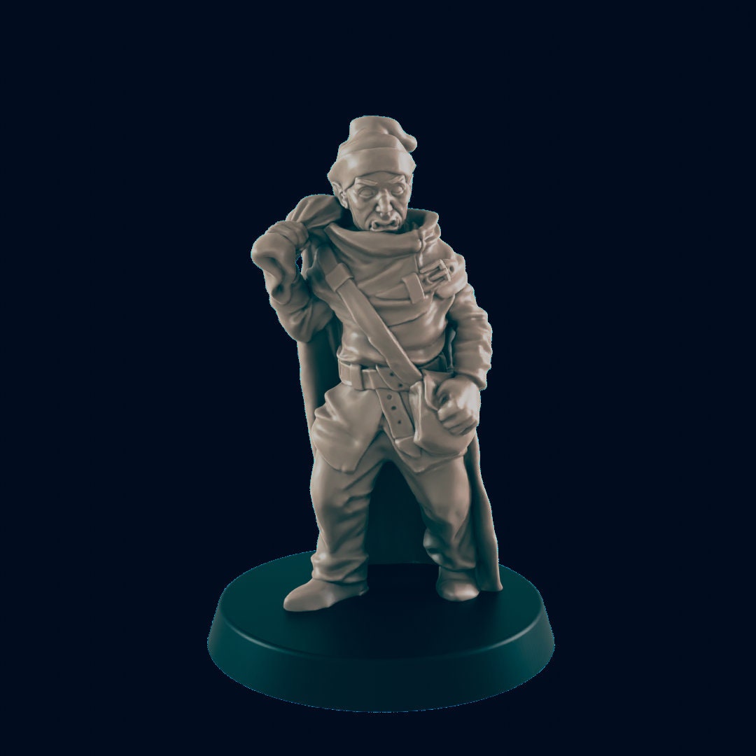 Male Half-Orc Traveler - EC3D | DnD | Male | Villager | Fighter | Adventurer | 32mm | Pathfinder | commoner | TTRPG | Wargaming |-1