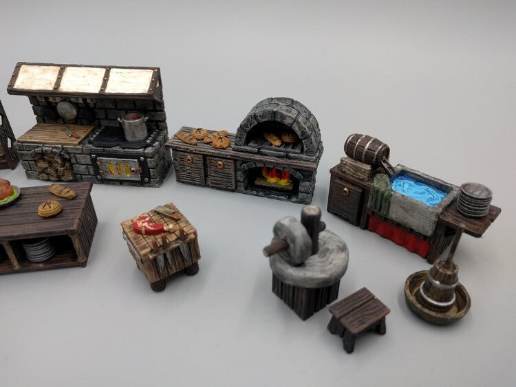 Inn and Tavern Scatter Set 2 - Kitchen - Heroes Hoard | DnD | Tabletop Terrain | Medieval | 32mm | Pathfinder | TTRPG | Wargaming-4