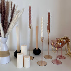 Twisted Soy Wax Taper Candle | Handmade Home Decor-7