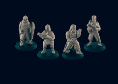 4 Town Guard Mini Pack - EC3D | DnD | Soldier | Villager | Human | Male | Female | 32mm | Pathfinder | commoner | TTRPG | Wargaming-1