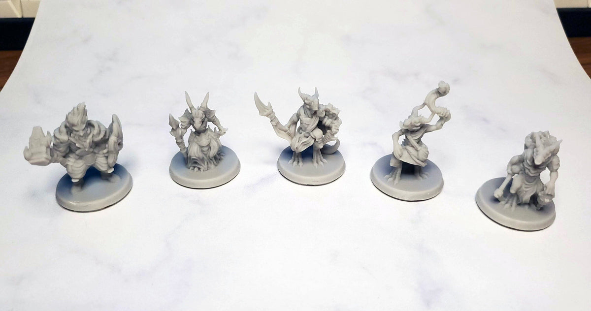 The Cult Encounter dnd mini set - EC3D | Pathfinder 2E | Ghost | Kobold | Cultist | Azer | Banshee | 32mm 28mm | TTRPG | Wargaming | Pack-4