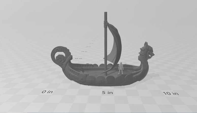 The Longship - Wilds of Wintertide - Heroes Hoard, DnD, Tabletop Terrain, Scatter Scenery, boat, ship, 32mm 28mm | Pathfinder 2E-2