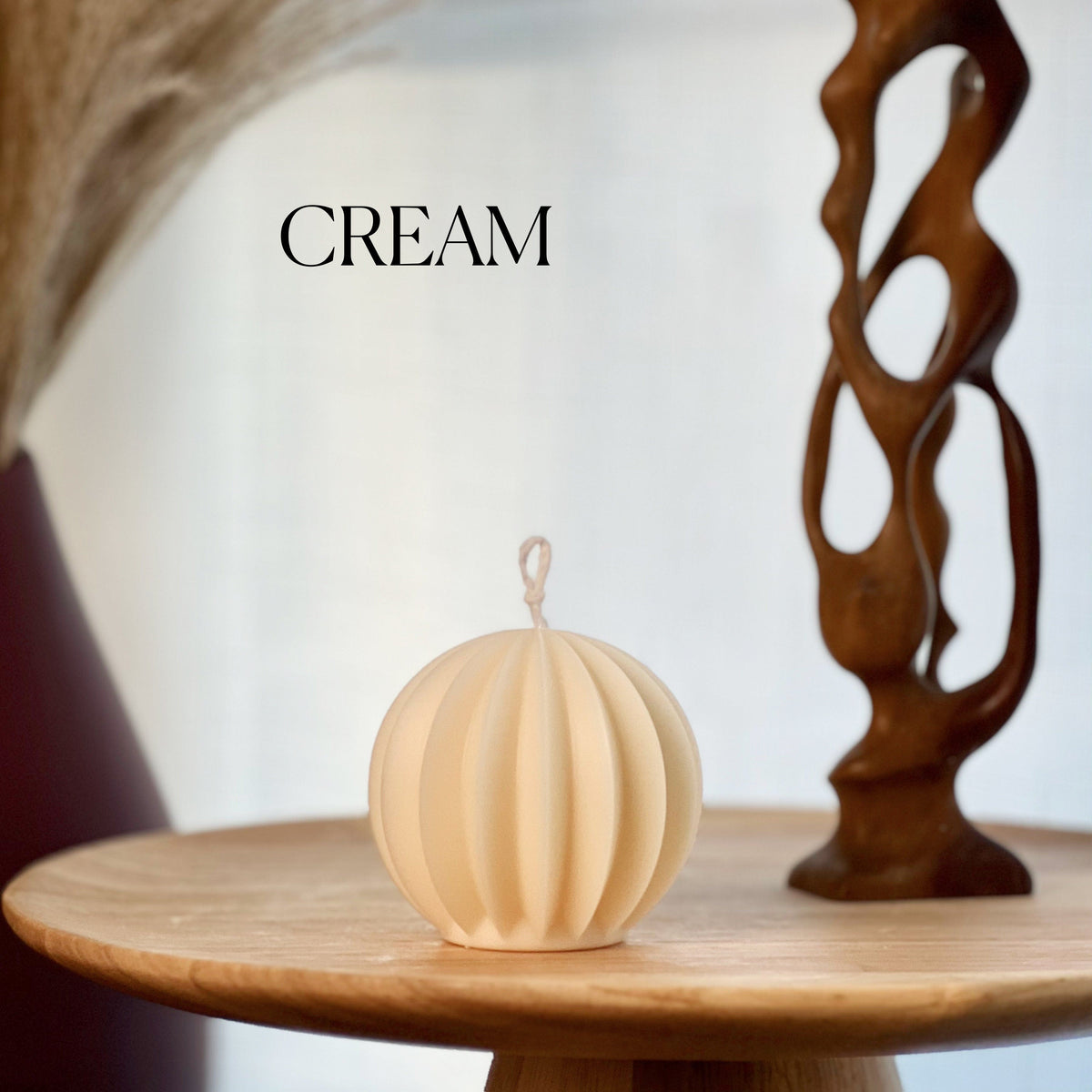 Scalloped Soy Wax Ball Candle | Home Decor-4