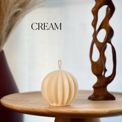Scalloped Soy Wax Ball Candle | Home Decor-4