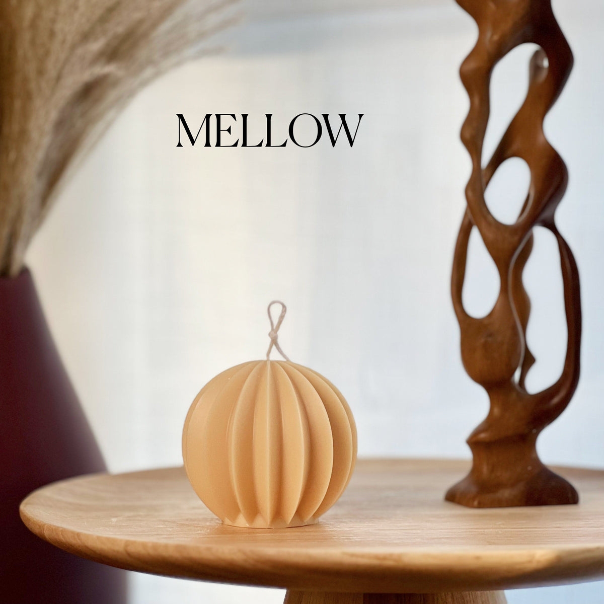 Scalloped Soy Wax Ball Candle | Home Decor-5