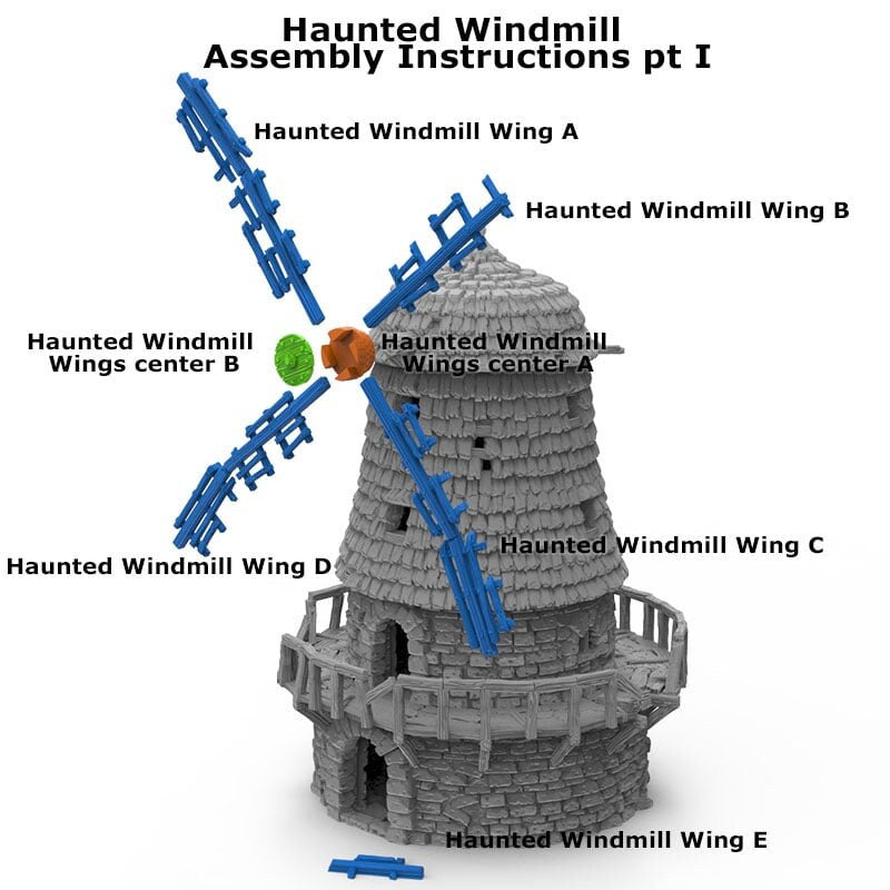 Haunted Windmill - Shadowfey Ruins, DnD, Pathfinder 15mm, 28mm, 32mm, wargaming scenery, bolt action, tabletop terrain, building-8