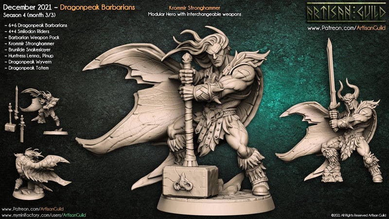 Krommir Stronghammer - Artisan Guild | Barbarian | Fighter | Male | Warrior | Fantasy | Melee | Frostgrave | DnD | Pathfinder-1
