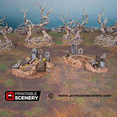 Hallowed Graveyard Hills - Shadowfey Ruins, DnD, Pathfinder 15mm, 28mm, 32mm, wargaming scenery, tabletop terrain, building-4