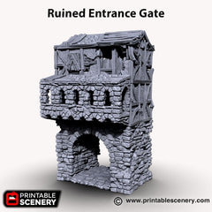 Ruined Gatehouse Entrance Gate - Shadowfey Ruins, DnD, Pathfinder 15mm, 28mm, 32mm, wargaming scenery, tabletop terrain, building-3
