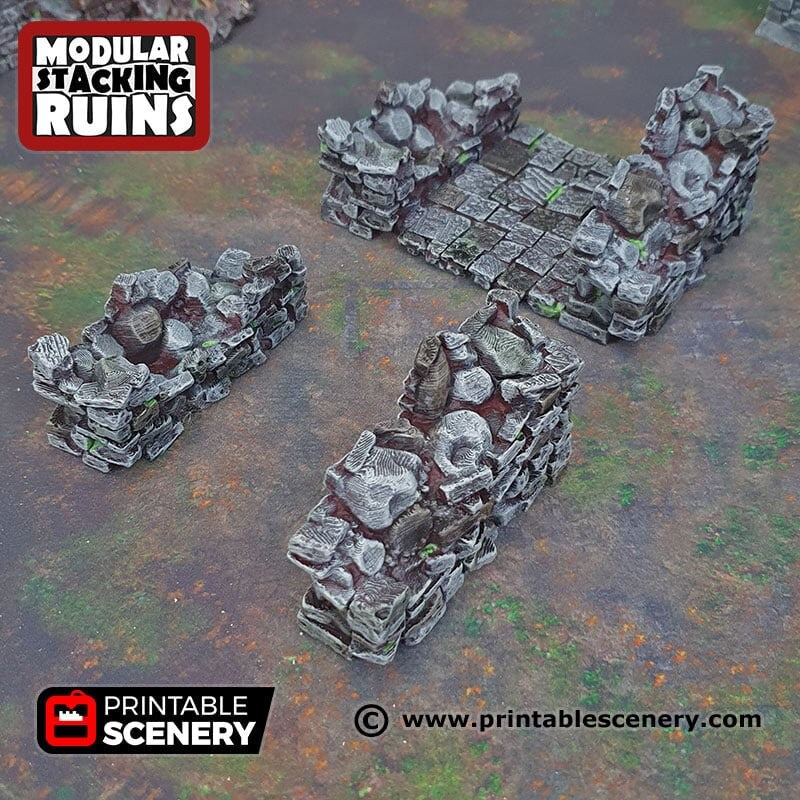 Ruined Gatehouse Entrance Gate - Shadowfey Ruins, DnD, Pathfinder 15mm, 28mm, 32mm, wargaming scenery, tabletop terrain, building-6