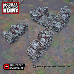 Ruined Gatehouse Entrance Gate - Shadowfey Ruins, DnD, Pathfinder 15mm, 28mm, 32mm, wargaming scenery, tabletop terrain, building-6