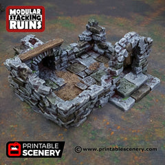 Ruined Gatehouse East Wing - Shadowfey Ruins, DnD, Pathfinder 15mm, 28mm, 32mm, wargaming scenery tabletop terrain, building-4