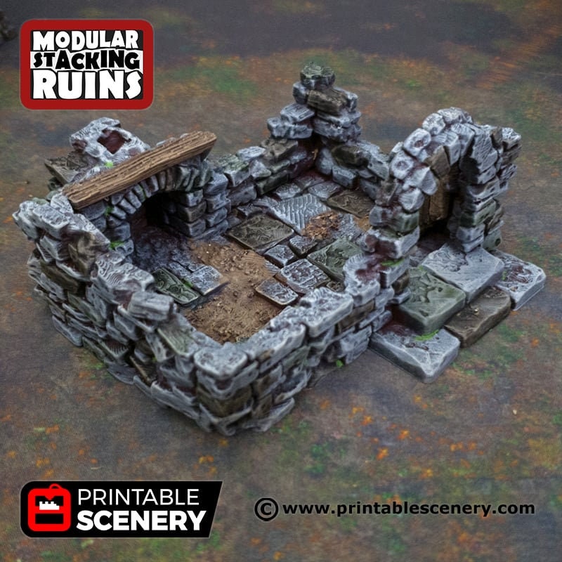 Ruined Gatehouse East Wing - Shadowfey Ruins, DnD, Pathfinder 15mm, 28mm, 32mm, wargaming scenery tabletop terrain, building-4