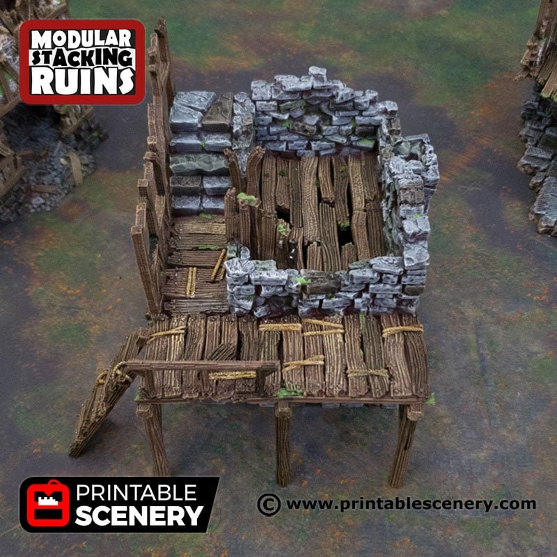 Ruined Gatehouse East Wing - Shadowfey Ruins, DnD, Pathfinder 15mm, 28mm, 32mm, wargaming scenery tabletop terrain, building-5