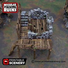 Ruined Gatehouse East Wing - Shadowfey Ruins, DnD, Pathfinder 15mm, 28mm, 32mm, wargaming scenery tabletop terrain, building-5