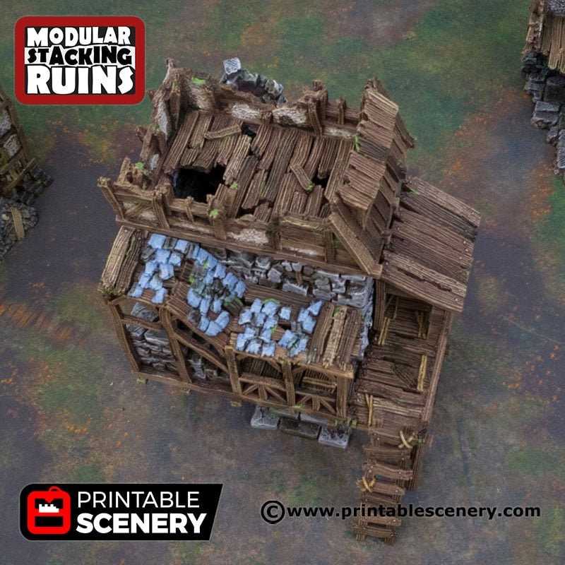 Ruined Gatehouse East Wing - Shadowfey Ruins, DnD, Pathfinder 15mm, 28mm, 32mm, wargaming scenery tabletop terrain, building-3