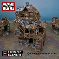 Ruined Gatehouse East Wing - Shadowfey Ruins, DnD, Pathfinder 15mm, 28mm, 32mm, wargaming scenery tabletop terrain, building-1