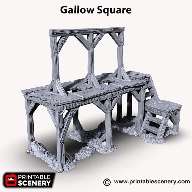 Gallows Square - Shadowfey Ruins, DnD, Pathfinder 15mm, 28mm, 32mm, wargaming scenery, tabletop terrain, building, scatter-2