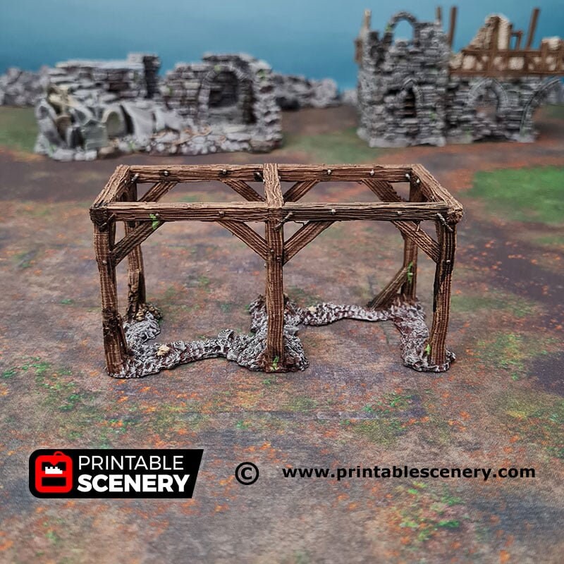 Gallows Square - Shadowfey Ruins, DnD, Pathfinder 15mm, 28mm, 32mm, wargaming scenery, tabletop terrain, building, scatter-5