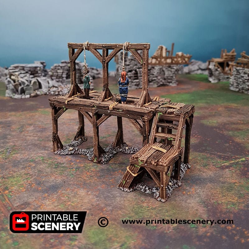 Gallows Square - Shadowfey Ruins, DnD, Pathfinder 15mm, 28mm, 32mm, wargaming scenery, tabletop terrain, building, scatter-3