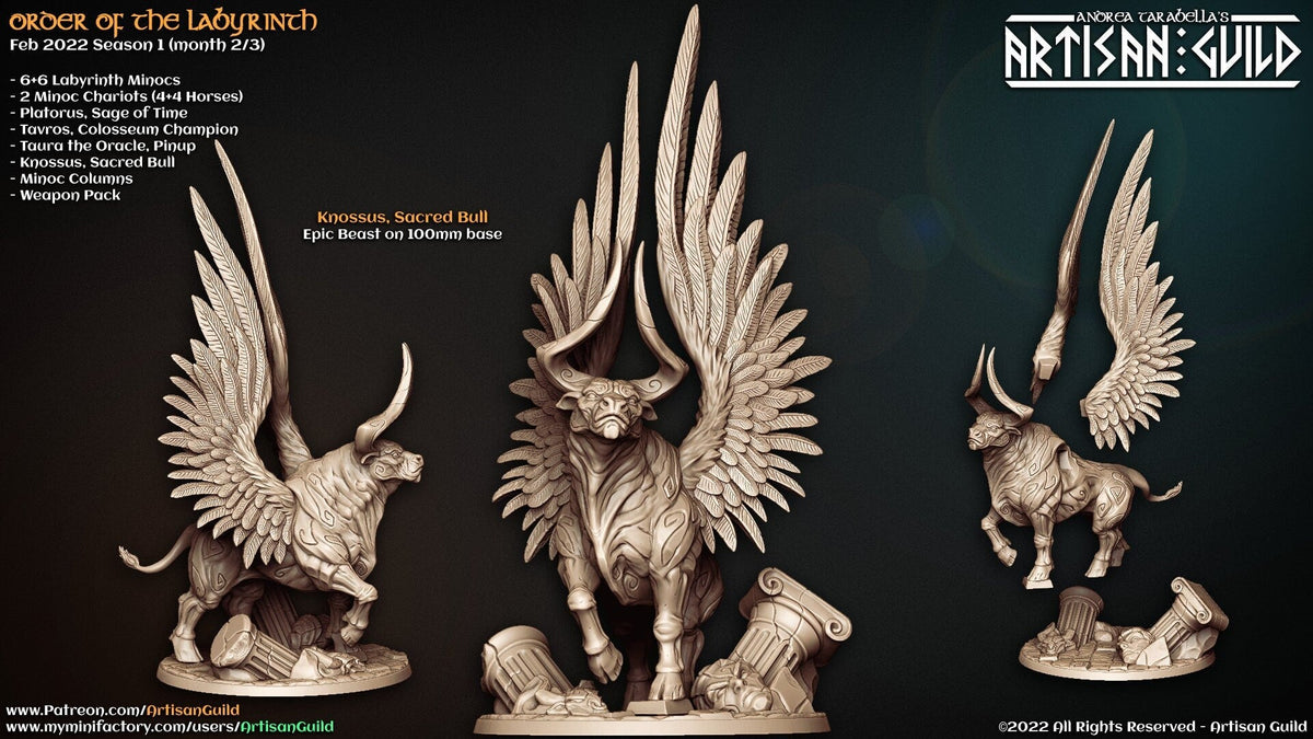 Sacred Bull Knossus - Artisan Guild | Minotaur | Bull | Boss | Hero | Fantasy | Melee | Warrior | Labryinth | Frostgrave | DnD | Pathfinder-1