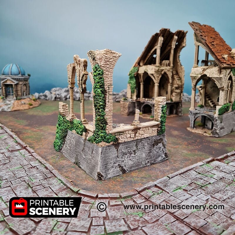 Ruined Nave and Chancel - Shadowfey Ruins, DnD, Pathfinder 15mm, 28mm, 32mm, wargaming terrain, Church, Cathedral, Ruins-6