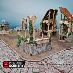 Ruined Nave and Chancel - Shadowfey Ruins, DnD, Pathfinder 15mm, 28mm, 32mm, wargaming terrain, Church, Cathedral, Ruins-6