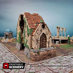 Ruined Nave and Chancel - Shadowfey Ruins, DnD, Pathfinder 15mm, 28mm, 32mm, wargaming terrain, Church, Cathedral, Ruins-5