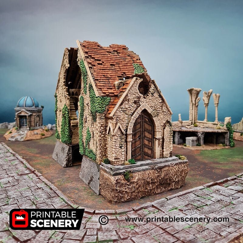 Ruined Nave and Chancel - Shadowfey Ruins, DnD, Pathfinder 15mm, 28mm, 32mm, wargaming terrain, Church, Cathedral, Ruins-5