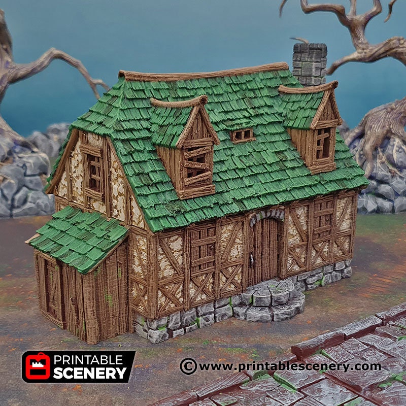 Perfectly Normal House - Shadowfey Ruins, DnD, Pathfinder 15mm, 28mm, 32mm, wargaming terrain scatter, building, medieval-3