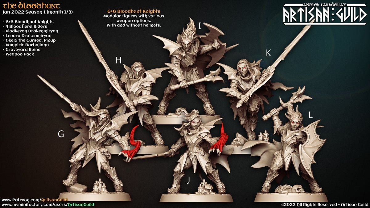 Bloodhunt Knights - Artisan Guild | Elf | Drow | Paladin | Fighter | Male | Female | Fantasy | Vampire | Frostgrave | DnD | Pathfinder-2