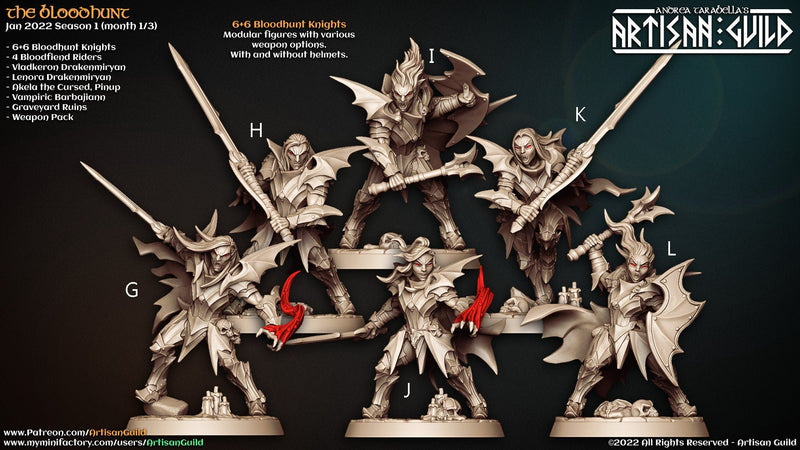 Bloodhunt Knights - Artisan Guild | Elf | Drow | Paladin | Fighter | Male | Female | Fantasy | Vampire | Frostgrave | DnD | Pathfinder-2