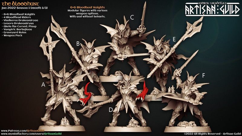 Bloodhunt Knights - Artisan Guild | Elf | Drow | Paladin | Fighter | Male | Female | Fantasy | Vampire | Frostgrave | DnD | Pathfinder-1