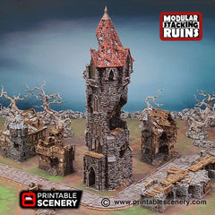 Tower of Insanity - Shadowfey Ruins, DnD, Pathfinder 15mm, 28mm, 32mm, wargaming scenery, tabletop terrain, building-1
