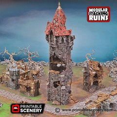 Tower of Insanity - Shadowfey Ruins, DnD, Pathfinder 15mm, 28mm, 32mm, wargaming scenery, tabletop terrain, building-4