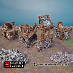 Ruined Quarter - Shadowfey Ruins, DnD, Pathfinder, modular, 15mm, 28mm, 32mm, wargaming scenery, belltower, building, D&D-4