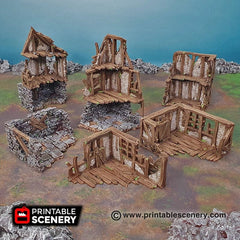 Ruined Quarter - Shadowfey Ruins, DnD, Pathfinder, modular, 15mm, 28mm, 32mm, wargaming scenery, belltower, building, D&D-5