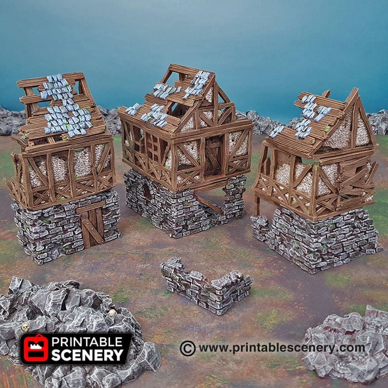 Ruined Quarter - Shadowfey Ruins, DnD, Pathfinder, modular, 15mm, 28mm, 32mm, wargaming scenery, belltower, building, D&D-6